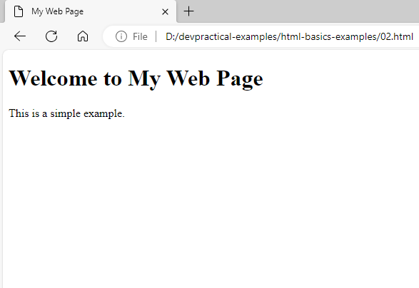 Basic web page screenshot