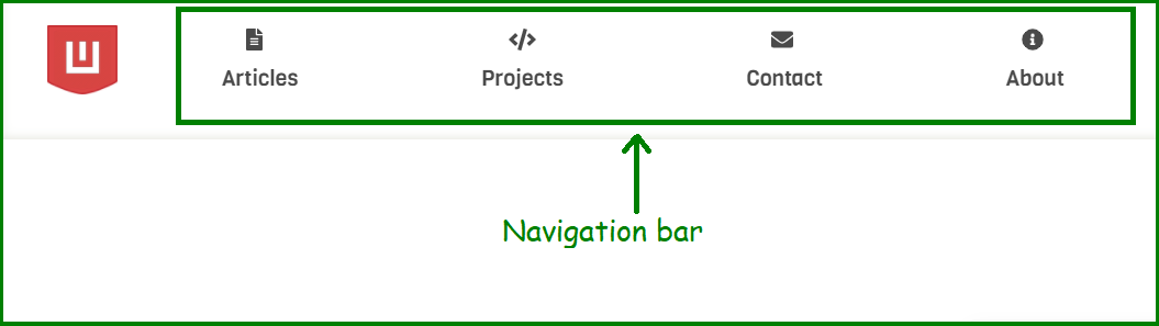 Screenshot showing navigation/ menu bar