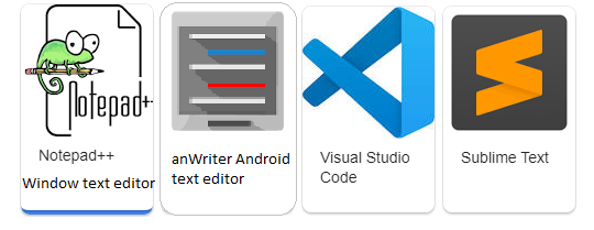 HTML CSS text editor/ web development text editors