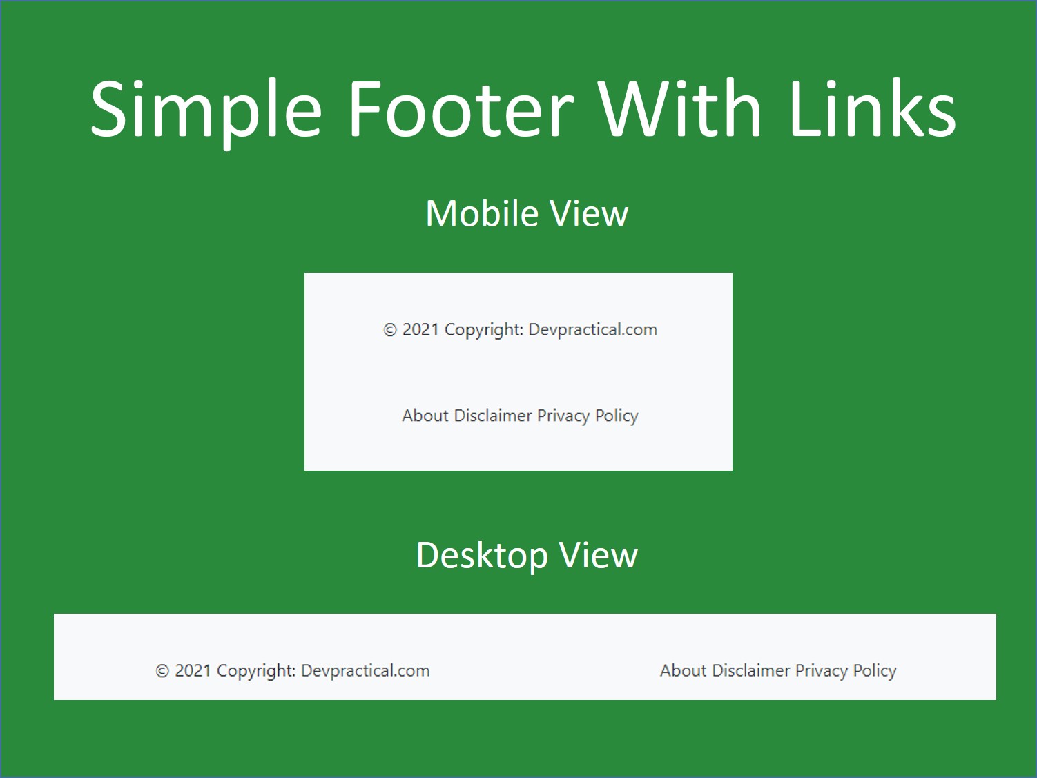 Responsive HTML CSS Footer with Links