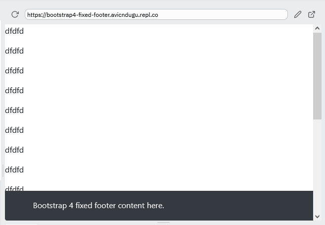 Bootstrap fixed footer screenshot