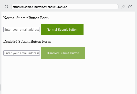 Faded disabled button