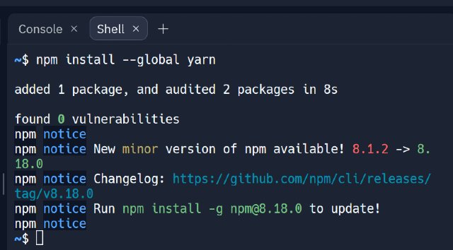 Install yarn globally