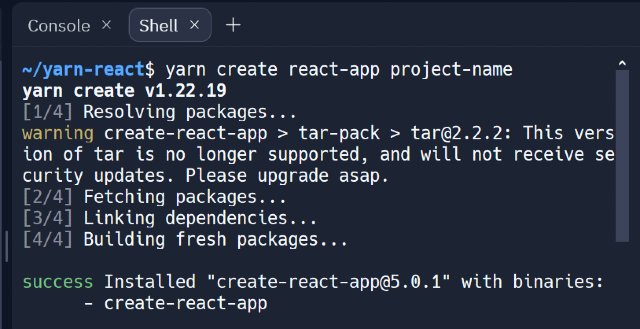 create react app using yarn