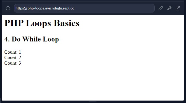 PHP do while loop in action